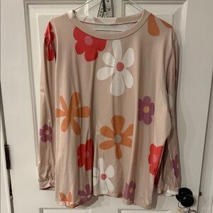 Floral Long Sleeve Top - Multicolor
